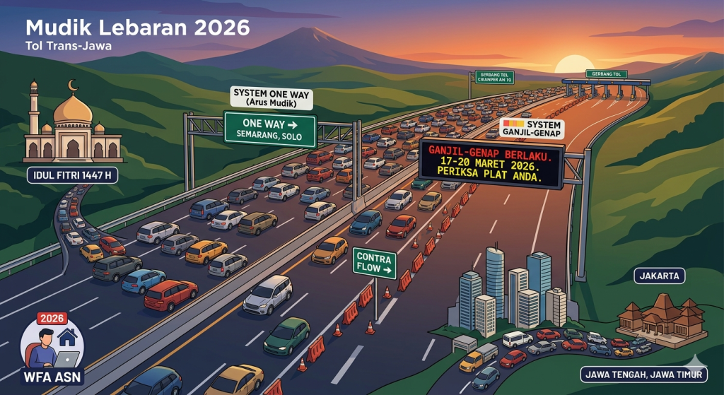 Mudik Lebaran 2026: Pemerintah Resmi Terapkan Rekayasa Lalu Lintas dan Kebijakan WFA ASN